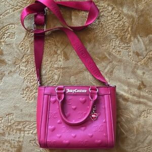 Juicy Couture Fuchsia Crossbody Bag with Heart Details
